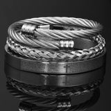 Cross Bangle Men Bracelet Cuff Stainless Steel Titanium Faith Bangle