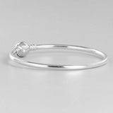Sterling Silver Round Bead Clasp Bracelet 925 Women's Bangle Jewelry
