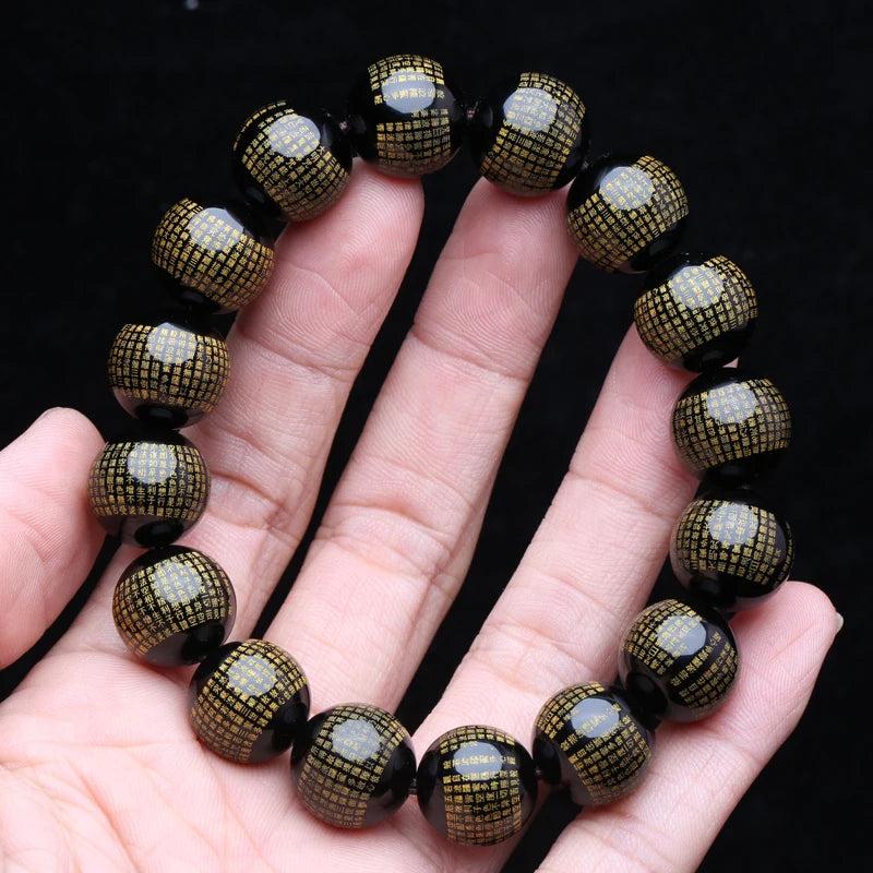 14mm Agate Gemstone Bracelet Natural Energy Beads Unisex
