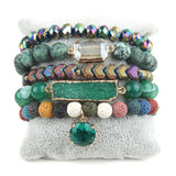 5pc Beaded Bracelet Set for Women, Bangle Stack Jewelry