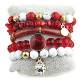 5pc Beaded Bracelet Set for Women, Bangle Stack Jewelry