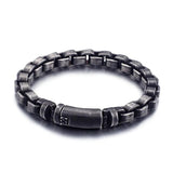 Vintage Stainless Steel Matte Link Chain Bracelet