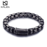 Vintage Stainless Steel Matte Link Chain Bracelet