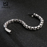 Vintage Stainless Steel Matte Link Chain Bracelet