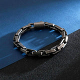 Vintage Stainless Steel Matte Link Chain Bracelet