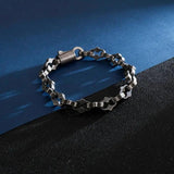 Vintage Stainless Steel Matte Link Chain Bracelet