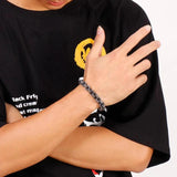 Vintage Stainless Steel Matte Link Chain Bracelet