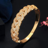CWWZircons Iced Out CZ Stone Big Bangle Bracelet for Women