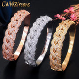 CWWZircons Iced Out CZ Stone Big Bangle Bracelet for Women