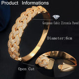 CWWZircons Iced Out CZ Stone Big Bangle Bracelet for Women