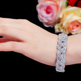 CWWZircons Iced Out CZ Stone Big Bangle Bracelet for Women