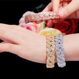 CWWZircons Iced Out CZ Stone Big Bangle Bracelet for Women