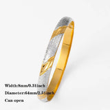 2-Tone Silver Bangles Dubai Bracelet for Women Ethiopian Wedding African