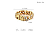 Men's Gold/Silver Hip Hop ZC Cuban Chain Bracelet Stainless Steel 316L