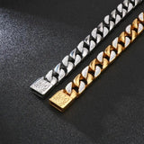 Men's Gold/Silver Hip Hop ZC Cuban Chain Bracelet Stainless Steel 316L