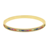 Rainbow CZ Open Cuff Bangle Xmas Gift