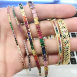 Rainbow CZ Open Cuff Bangle Xmas Gift