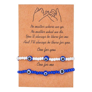 10pcs Evil Eye Bracelet Set Colorful Crystal Bead Rope Chain Bangle Jewelry
