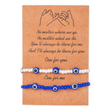 10pcs Evil Eye Bracelet Set Colorful Crystal Bead Rope Chain Bangle Jewelry