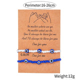 10pcs Evil Eye Bracelet Set Colorful Crystal Bead Rope Chain Bangle Jewelry