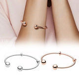Rose Plated S925 Sterling Silver Bangle Bracelet Birthday