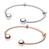 Rose Plated S925 Sterling Silver Bangle Bracelet Birthday