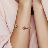 Rose Plated S925 Sterling Silver Bangle Bracelet Birthday