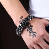 Beier Punk Rock Skull Men Bracelets Biker Stainless Steel Chain Jewelry