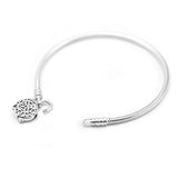 925 Silver Heart Clasp Snake Bracelet for Women