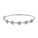 Micro Pave CZ Star Bangle Bracelet