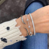 Micro Pave CZ Star Bangle Bracelet