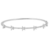 Micro Pave CZ Star Bangle Bracelet