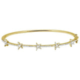 Micro Pave CZ Star Bangle Bracelet