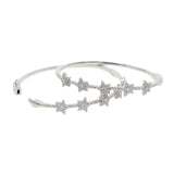 Micro Pave CZ Star Bangle Bracelet