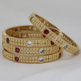 Red Rhinestone Bangles for Women - Indian Bride Gift
