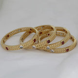 Red Rhinestone Bangles for Women - Indian Bride Gift