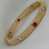Red Rhinestone Bangles for Women - Indian Bride Gift