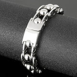 Fongten Cross Metal Chain Beads Punk Bracelet
