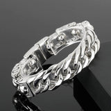 Fongten Cross Metal Chain Beads Punk Bracelet