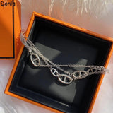 Donia Pig Nose Opening Bracelet European American Palace Jewelry