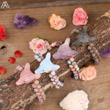 Wolf Head Beads Braided Bracelet Women Quartz Stone Adjustable