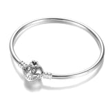 925 Silver Bracelet Cheshire Cat Clasp Bangle Alice Wonderland European Charms