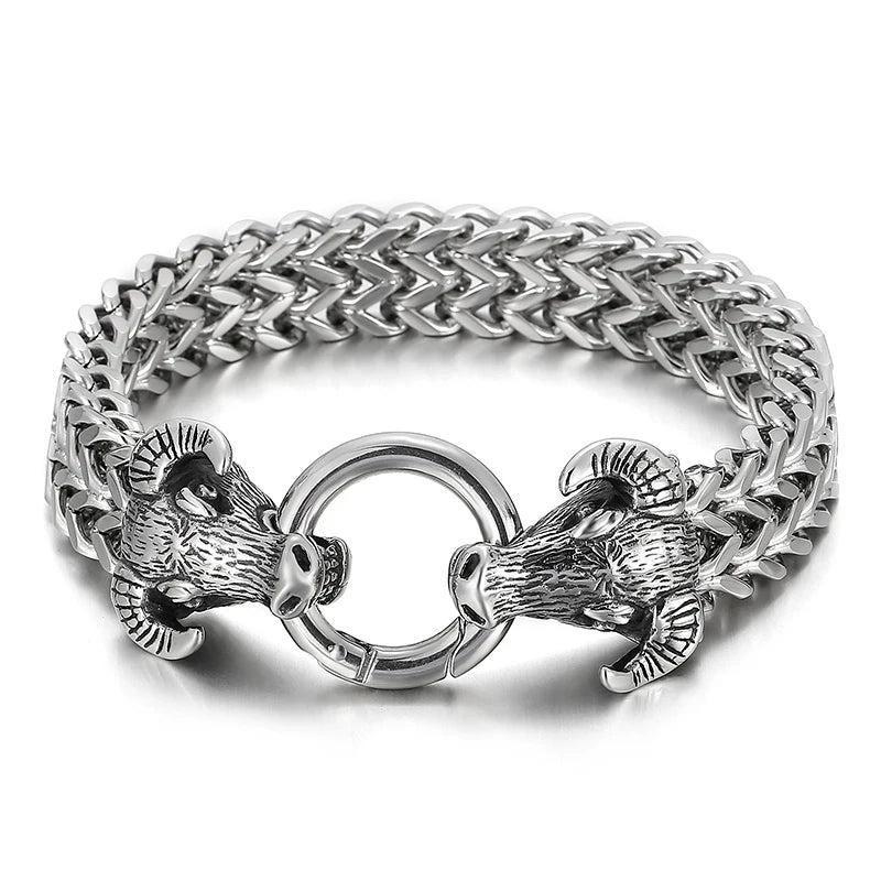 Vintage Zodiac Bull Men's Steel Bracelet Gift