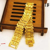 Solid Yellow Filled Mens Bracelet Wrist Chain Link 8.3 Inches