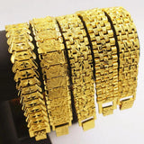 Solid Yellow Filled Mens Bracelet Wrist Chain Link 8.3 Inches