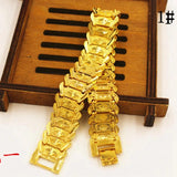 Solid Yellow Filled Mens Bracelet Wrist Chain Link 8.3 Inches