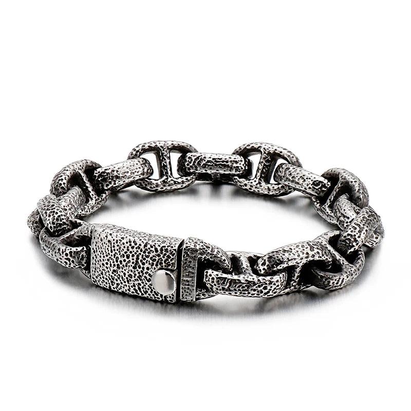 Fongten Retro Link Chain Bracelet Scripture Punk Charm Bracelet
