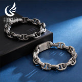 Fongten Retro Link Chain Bracelet Scripture Punk Charm Bracelet