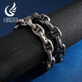 Fongten Retro Link Chain Bracelet Scripture Punk Charm Bracelet