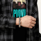 Fongten Retro Link Chain Bracelet Scripture Punk Charm Bracelet